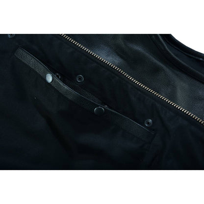 BSM4597 Concealed Snap Closure, Milled Cowhide, Without Collar & Hidde