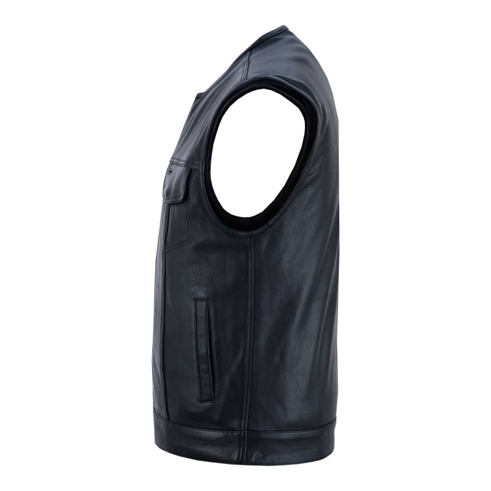 BSM4597 Concealed Snap Closure, Milled Cowhide, Without Collar & Hidde