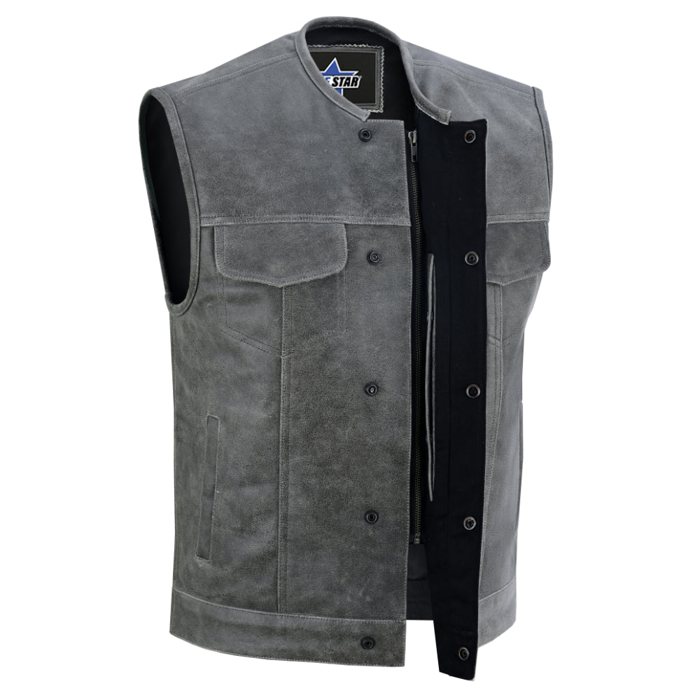 BSM1547 Concealed Snaps, Premium Naked Cowhide, Hidden Zipper, w/o Col