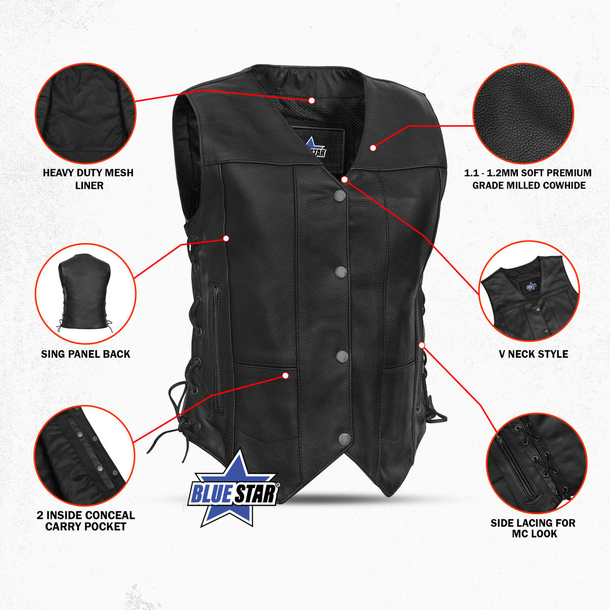 BSM2548 Women's 6 Pocket Utility Vest