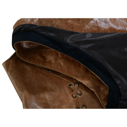 BSM4592 Women's Brown Zippered Vest with Lacing Details