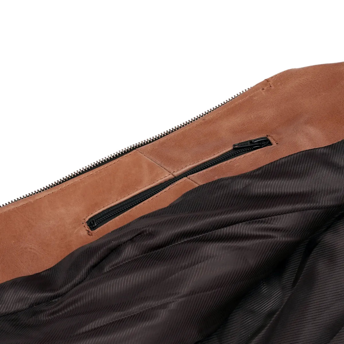 BSM2528 Women's Brown Zippered Vest with Lacing Details
