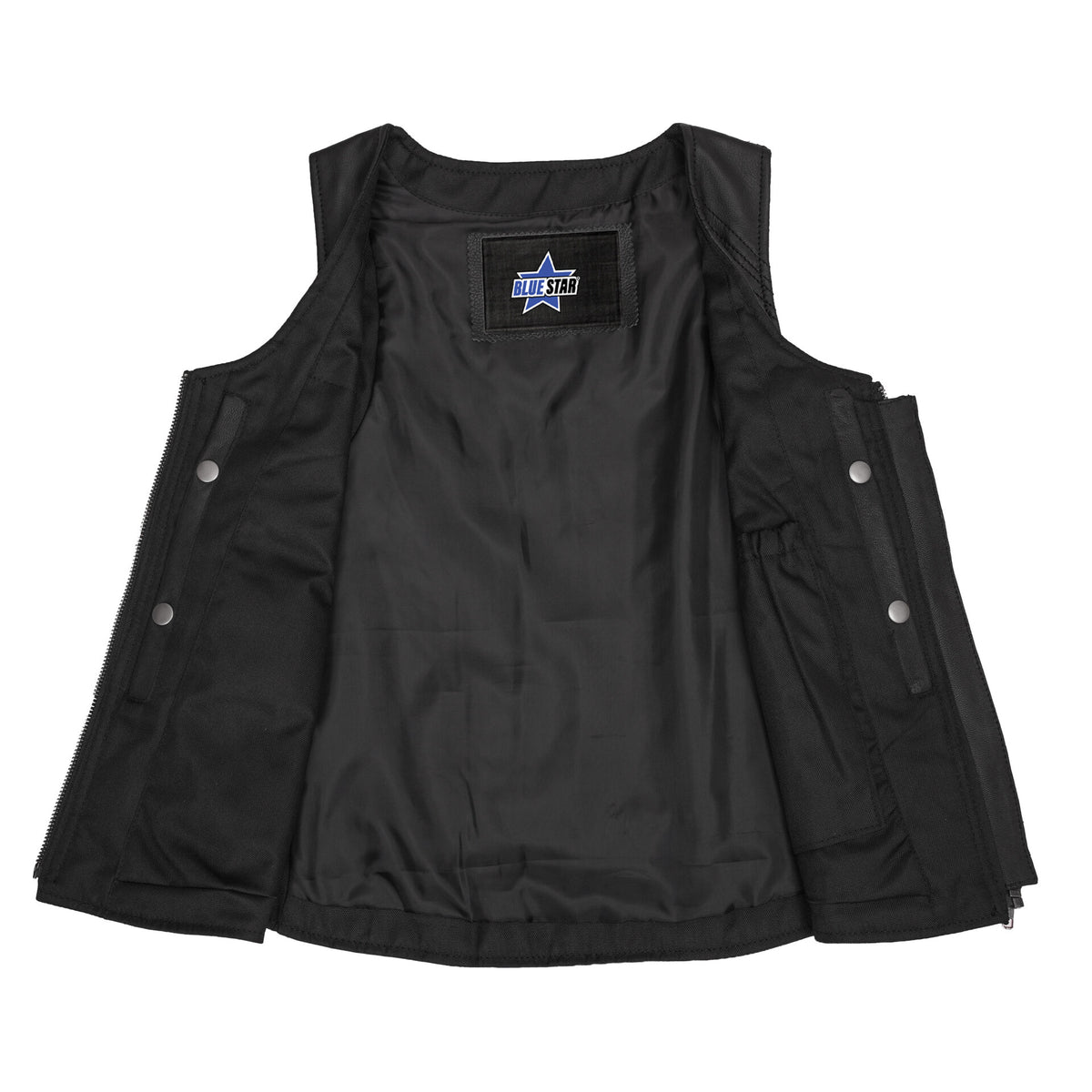BSM2506 Women's Stylish Open Neck Side Lace Zipper Front Vest