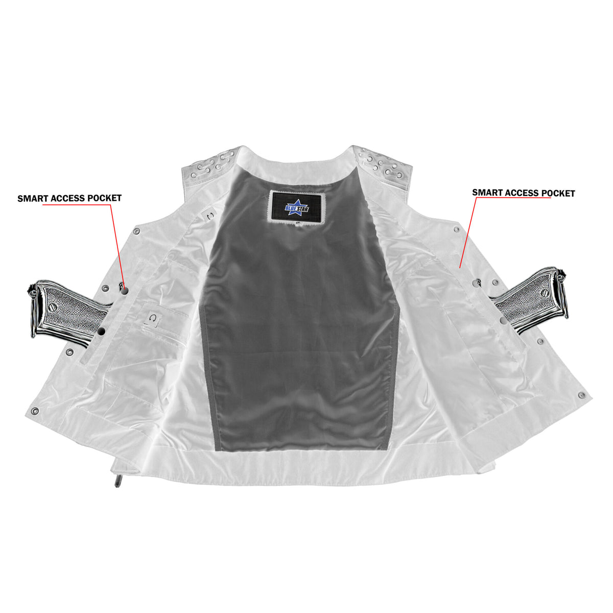 BSM2517 Women's Vest with Grommet and Lacing Accents