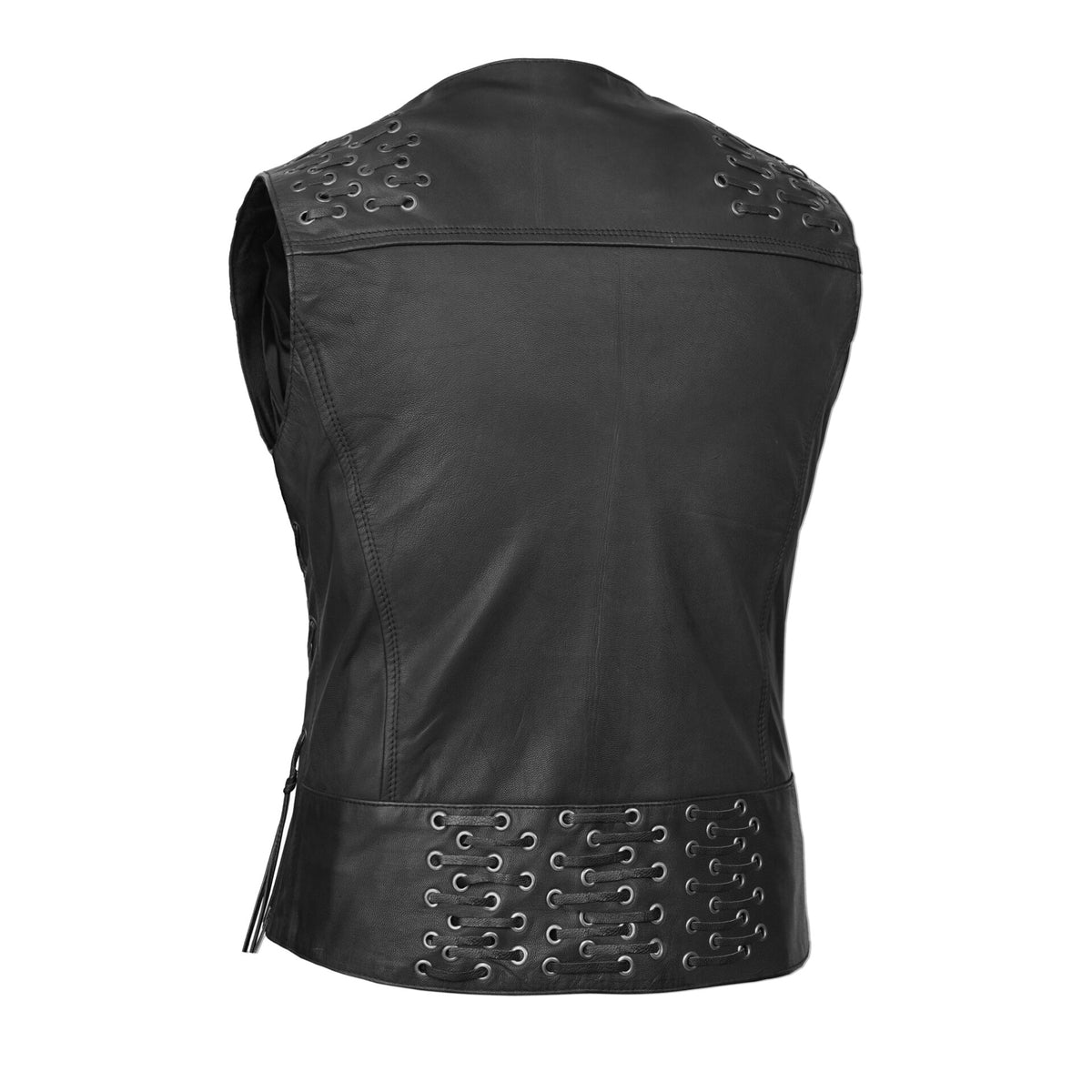 BSM2517 Women's Vest with Grommet and Lacing Accents