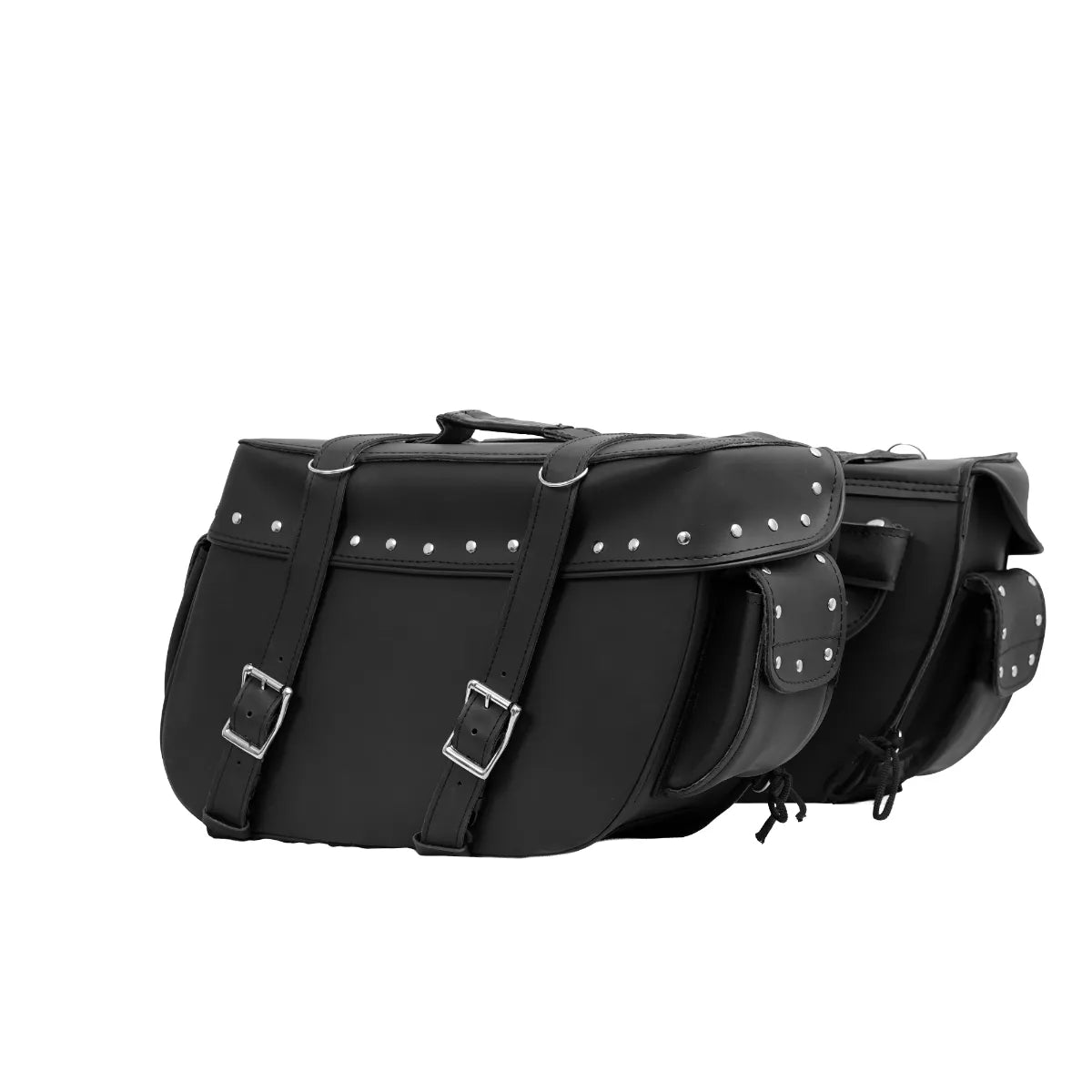 BSM4537 TWO STRAP SADDLE BAG W/ STUDS