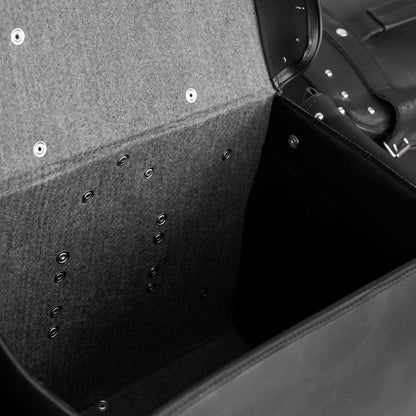 BSM4719 Leather Black PVC Large Four Piece Motorcycle Touring Tail Bag with Studs