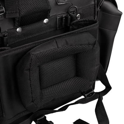 BSM4719 Leather Black PVC Large Four Piece Motorcycle Touring Tail Bag with Studs