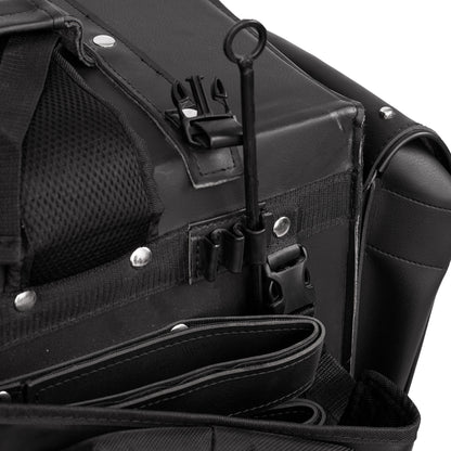 BSM4719 Leather Black PVC Large Four Piece Motorcycle Touring Tail Bag with Studs