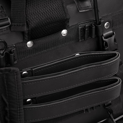 BSM4719 Leather Black PVC Large Four Piece Motorcycle Touring Tail Bag with Studs