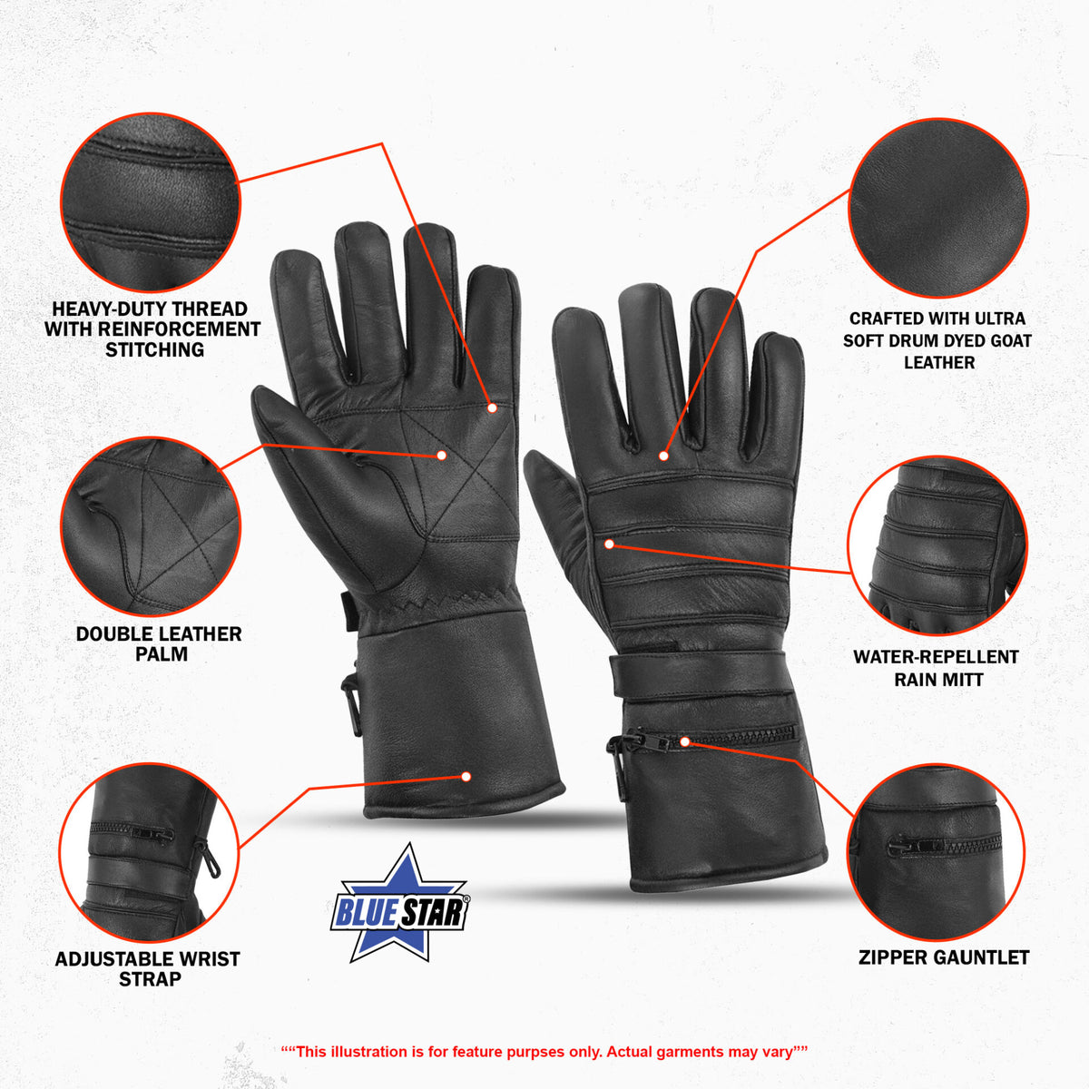 Harbin Men’s Gauntlet Motorcycle Gloves