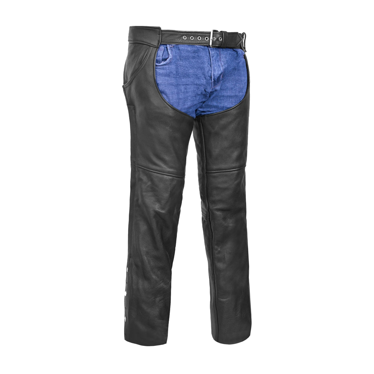 BSM3117 Tall Classic Leather Chaps with Jeans Pockets