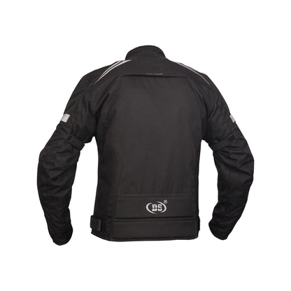 BSM1164 Flight Wings - Black Textile Motorcycle Jacket for Men