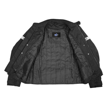 BSM1164 Flight Wings - Black Textile Motorcycle Jacket for Men