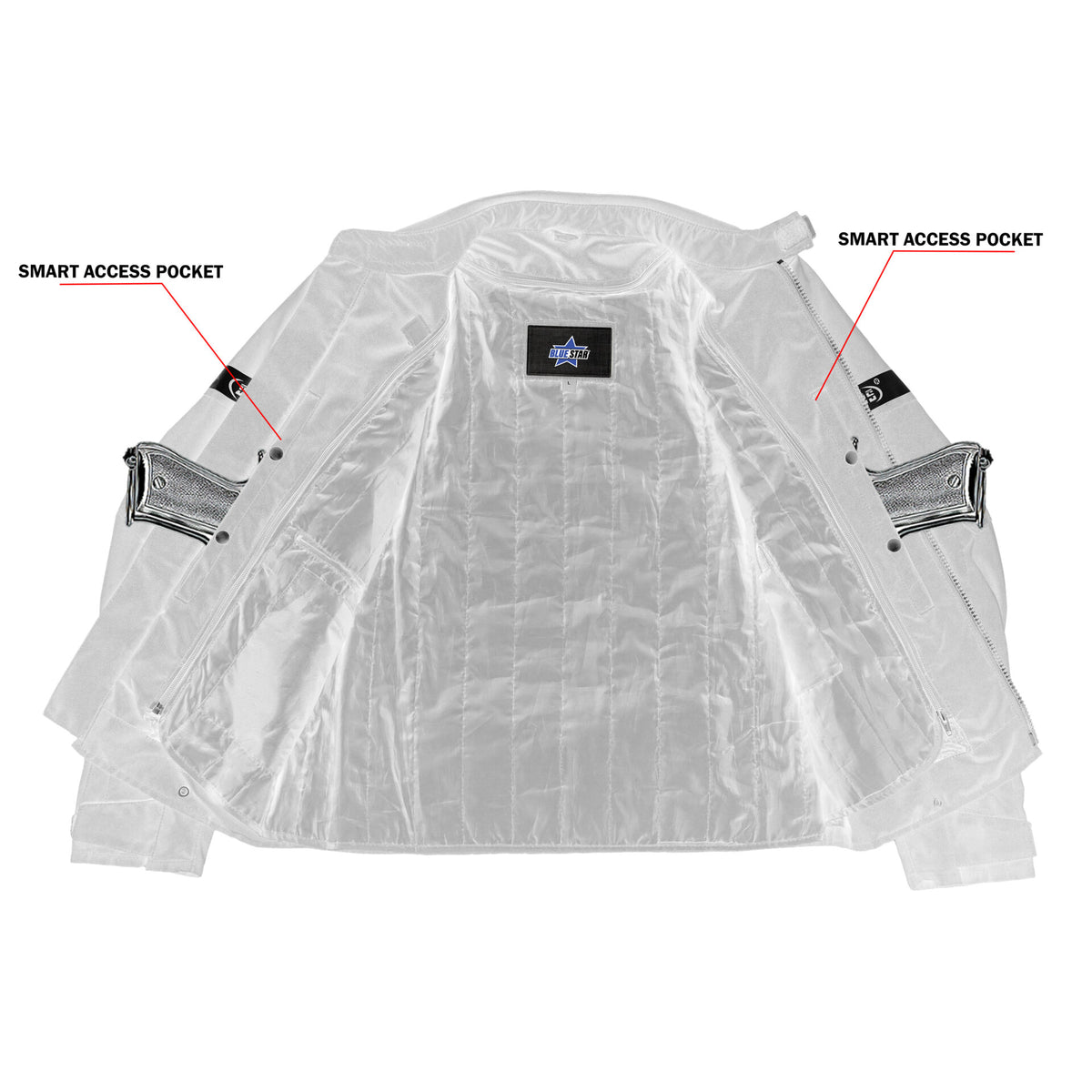 BSM1164 Flight Wings - Black Textile Motorcycle Jacket for Men