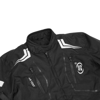 BSM1164 Flight Wings - Black Textile Motorcycle Jacket for Men