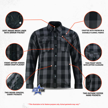 BSM1150 ARMORED FLANNEL SHIRT - GRAY