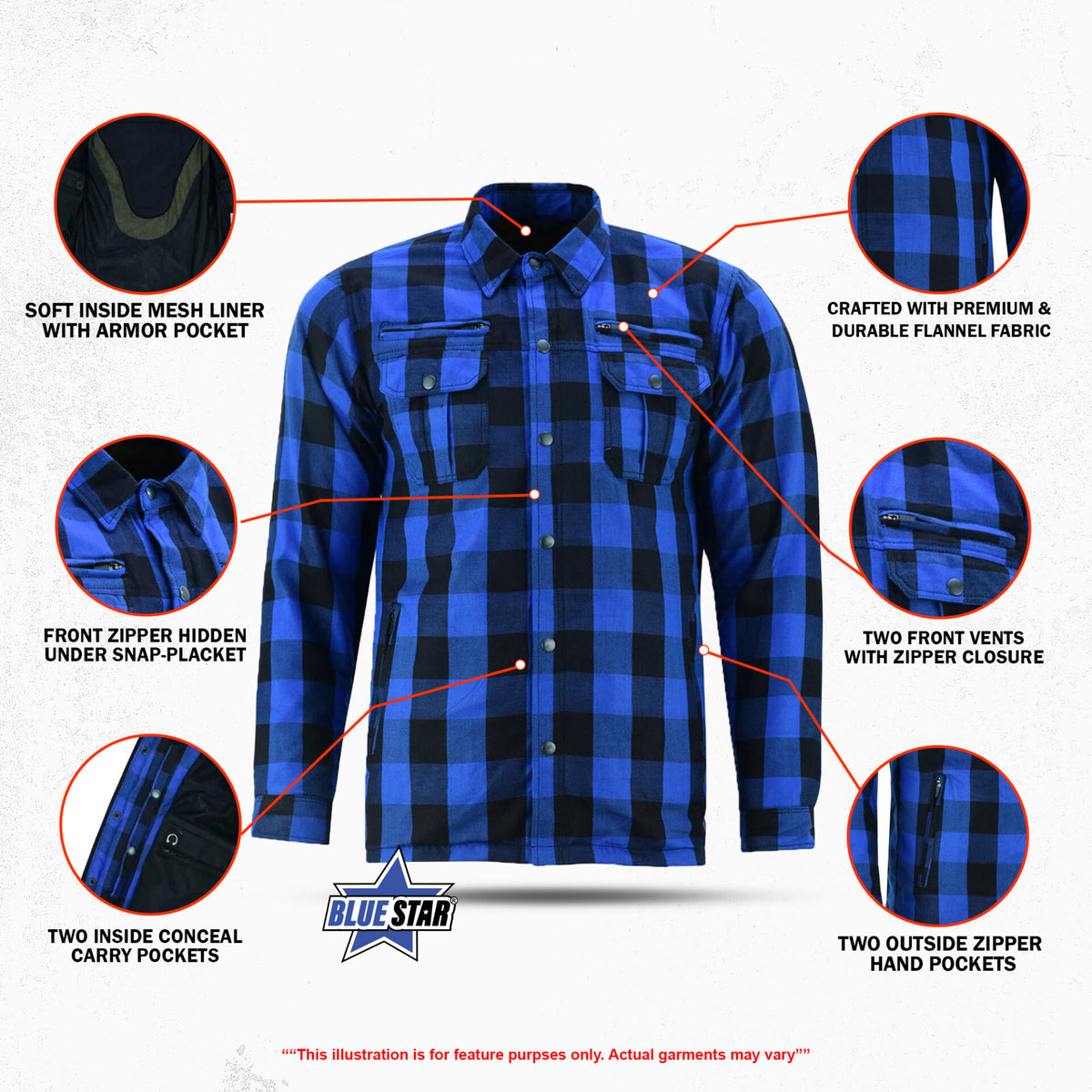 BSM1154 Armored Flannel Shirt - Blue