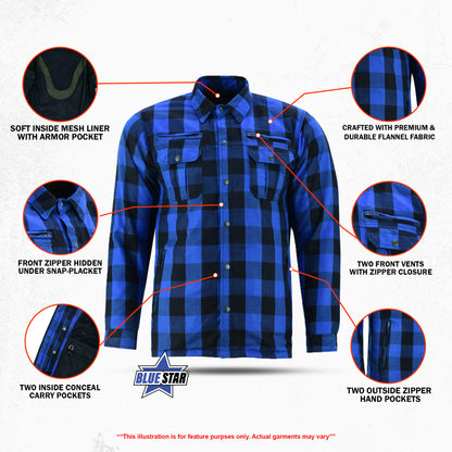 BSM1154 Armored Flannel Shirt - Blue