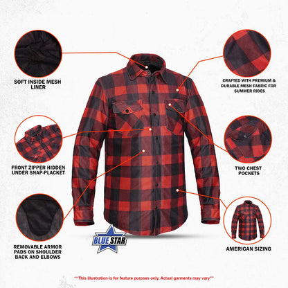 Rumble Men’s Mesh Flannel Riding Shirt