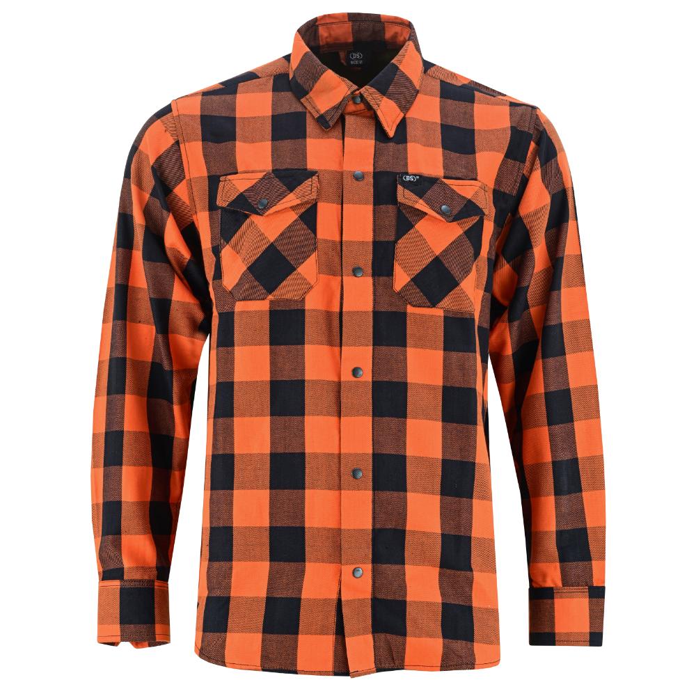 BSM4593 Flannel Shirt - Orange and Black