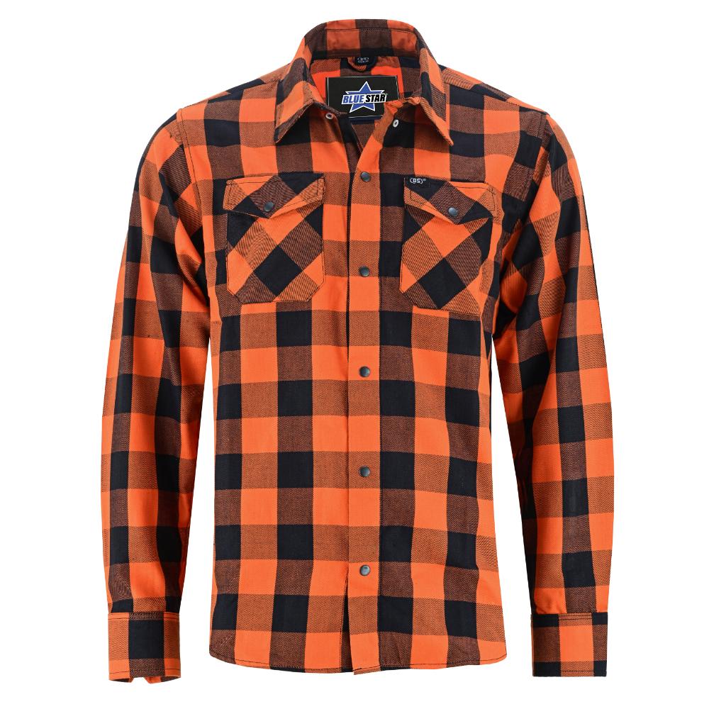 BSM4593 Flannel Shirt - Orange and Black