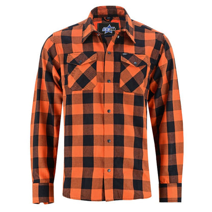BSM4593 Flannel Shirt - Orange and Black