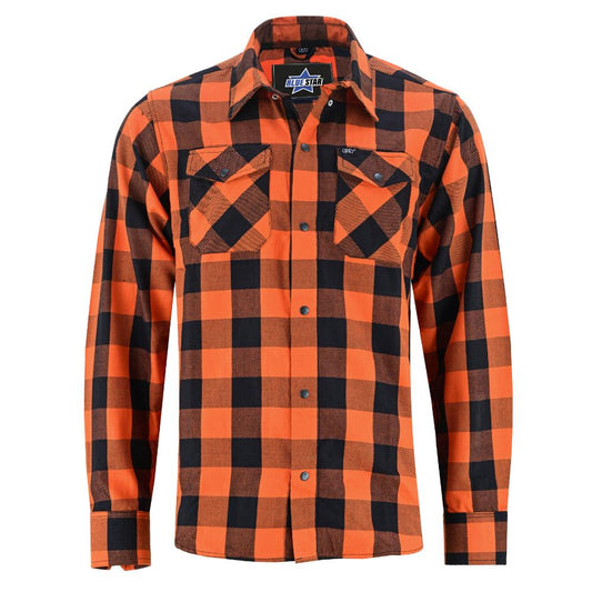 BSM4593 Flannel Shirt - Orange and Black