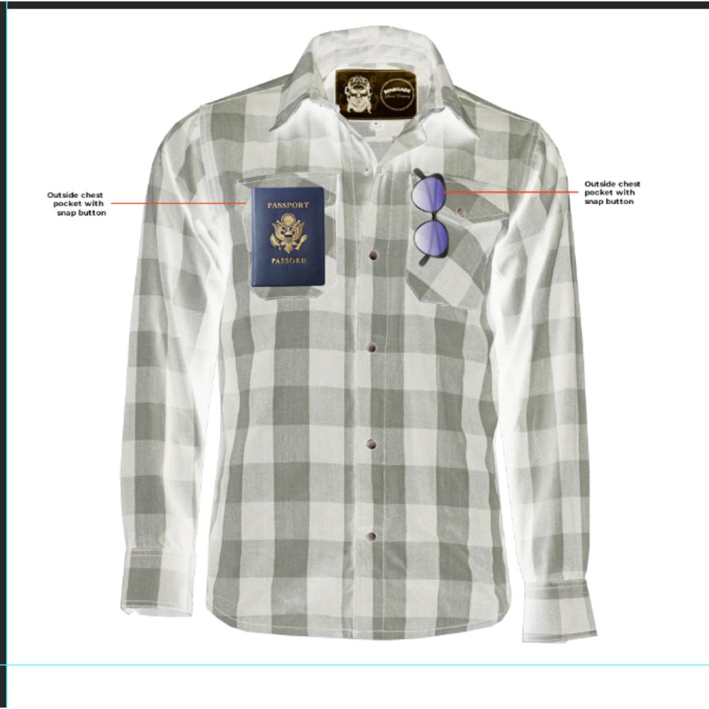 BSM4589 Flannel Shirt - Gray and Black