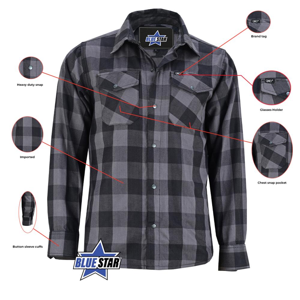 BSM4589 Flannel Shirt - Gray and Black