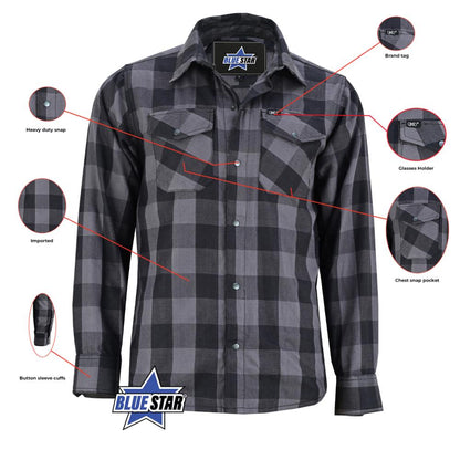BSM4589 Flannel Shirt - Gray and Black