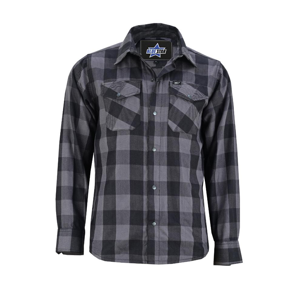 BSM4589 Flannel Shirt - Gray and Black