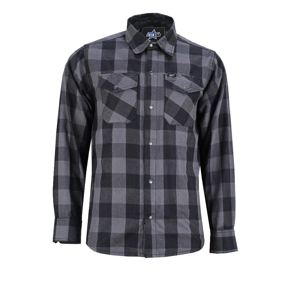 BSM4589 Flannel Shirt - Gray and Black