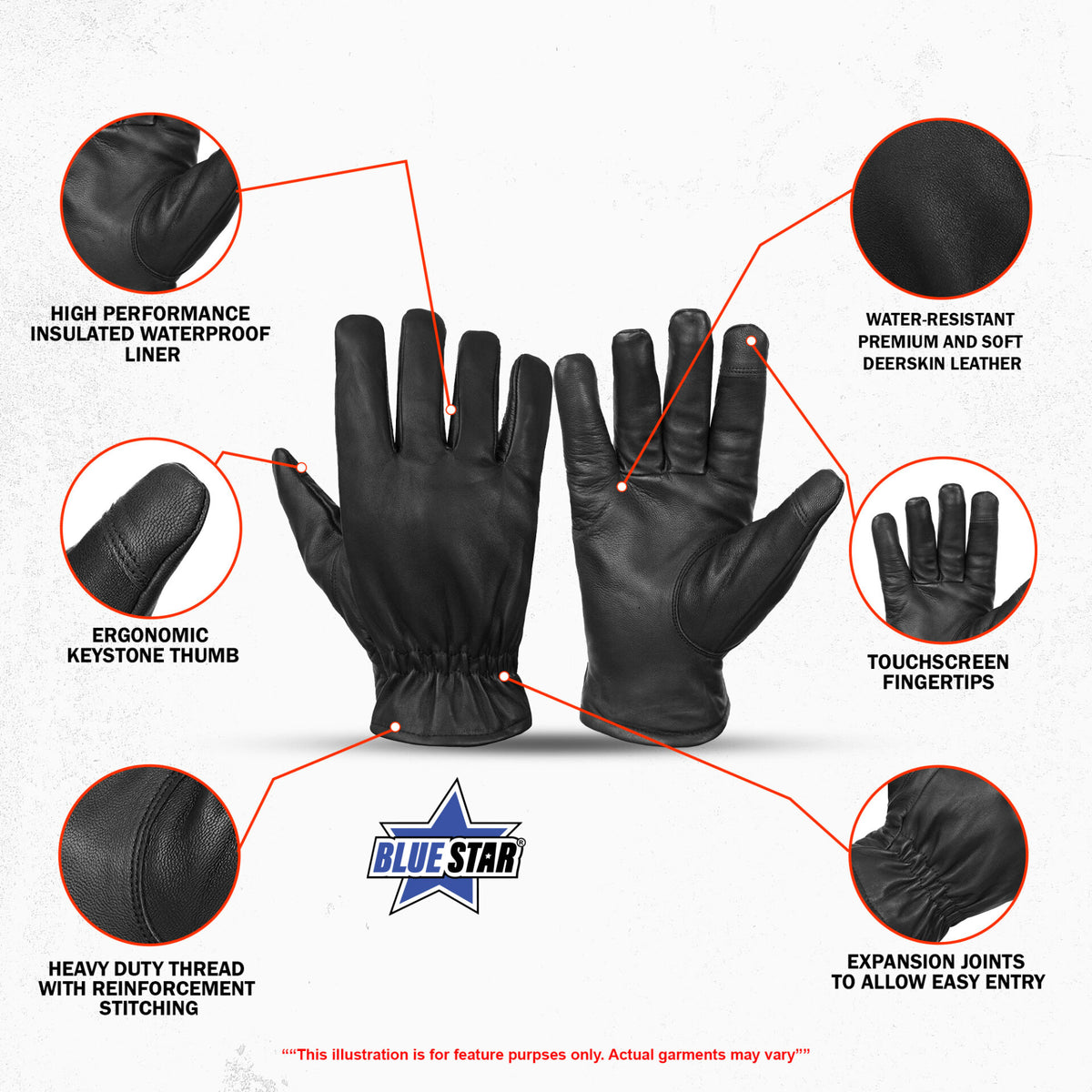 BSM3314 Deerskin Waterproof Thermal Lined Glove