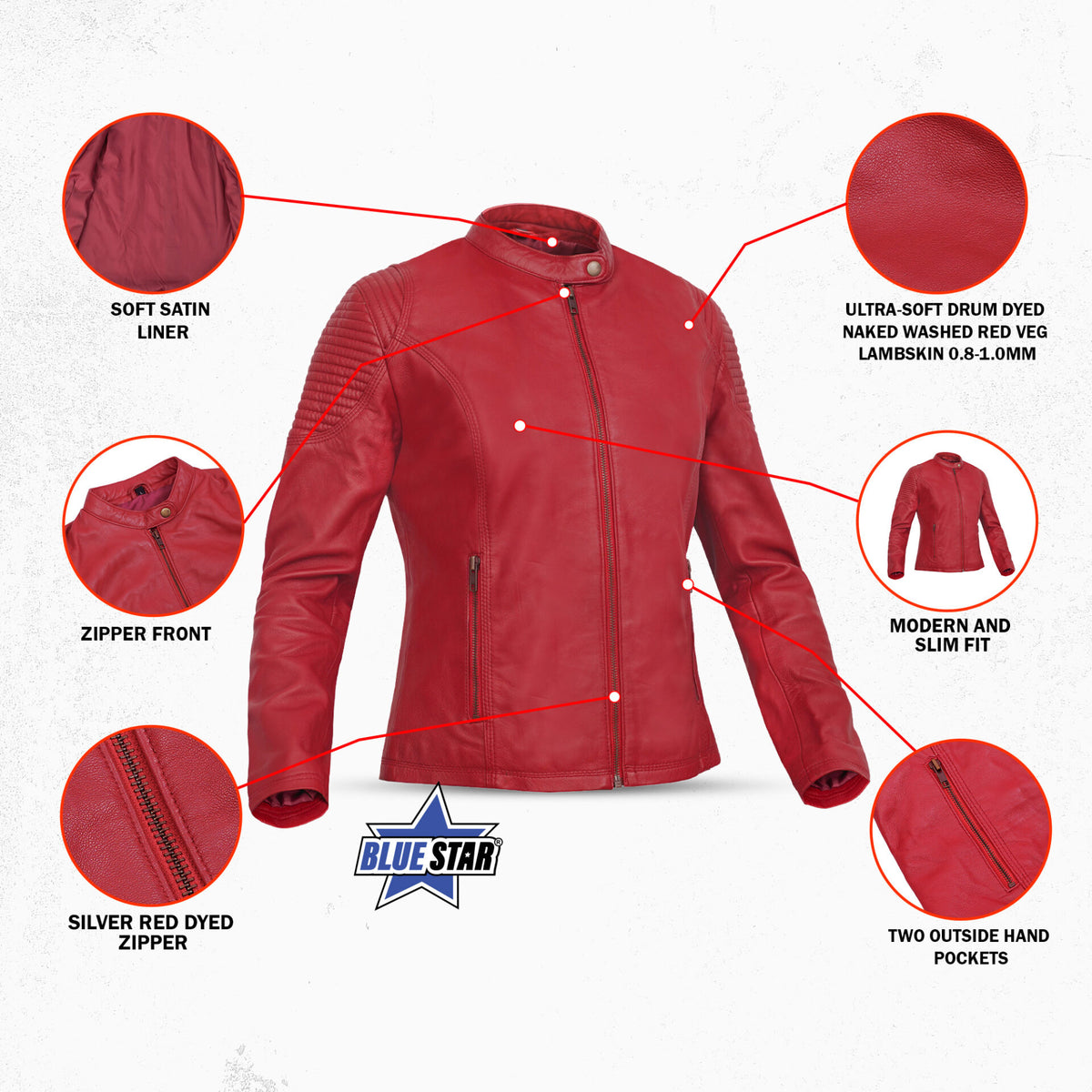 BSM2123 Cabernet - Women's Fashion Leather Jacket