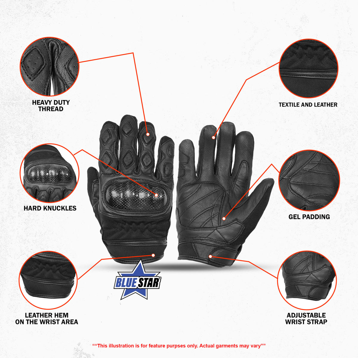 RaceTek Men's motorcycle gloves