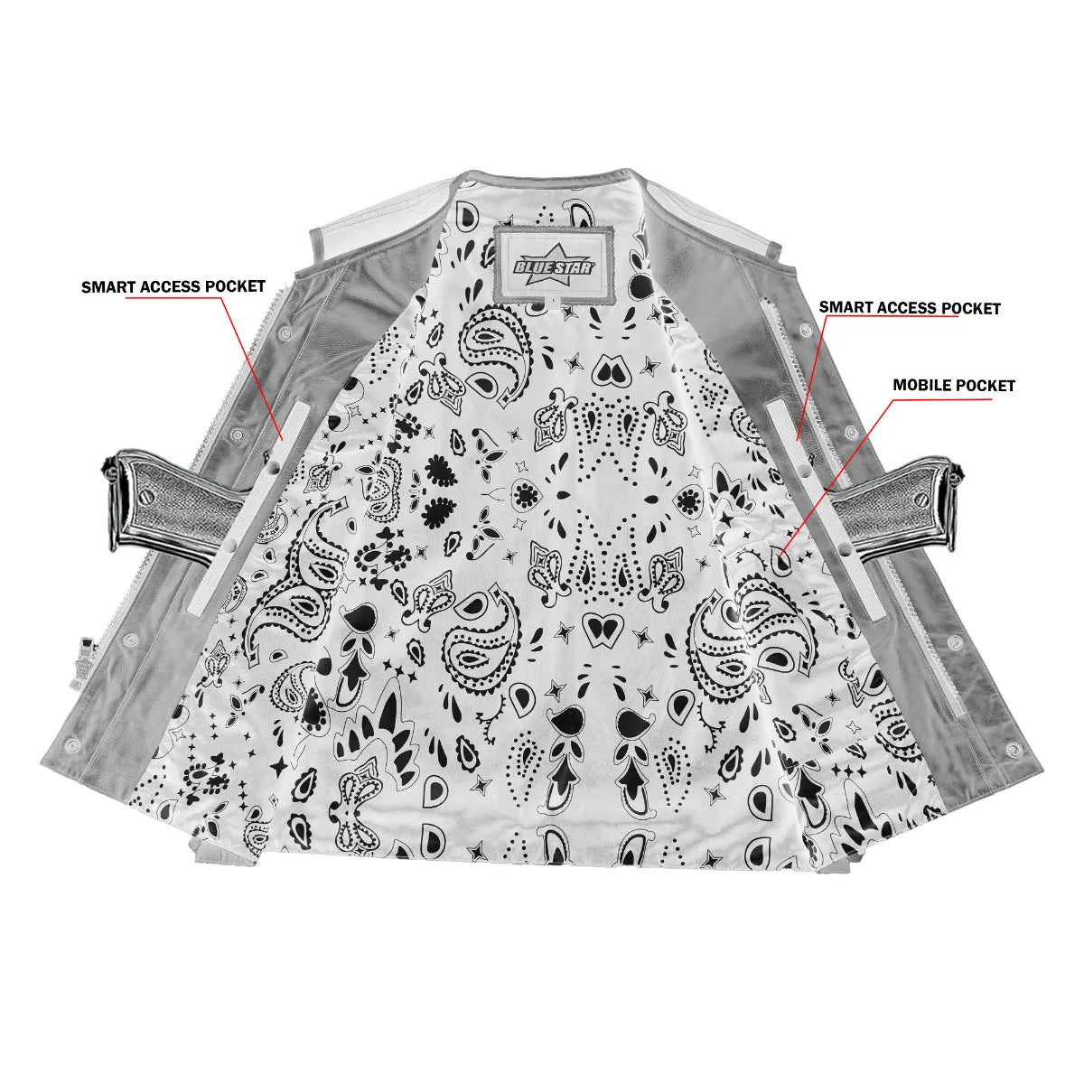 Blue Reaper Men’s Textile Motorcycle Vest
