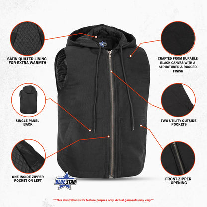 BSM00670 Firebound Men’s Canvas Motorcycle Vest