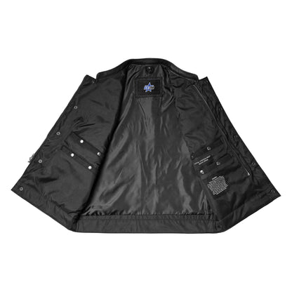BSM1514 Canvas Material Single Back Panel Concealment Vest W/Leather Trimming