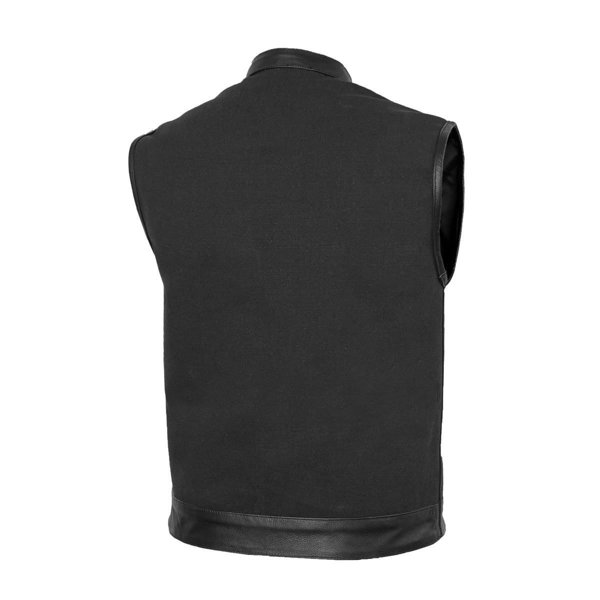BSM1514 Canvas Material Single Back Panel Concealment Vest W/Leather Trimming