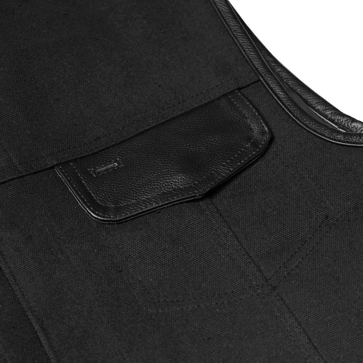 BSM1514 Canvas Material Single Back Panel Concealment Vest W/Leather Trimming