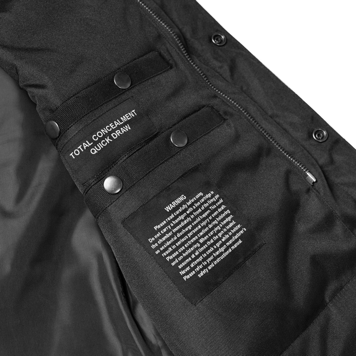 BSM1514 Canvas Material Single Back Panel Concealment Vest W/Leather Trimming