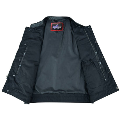 BSM1540 Concealed Snap Closure, Textile Material, Scoop Collar & Hidden