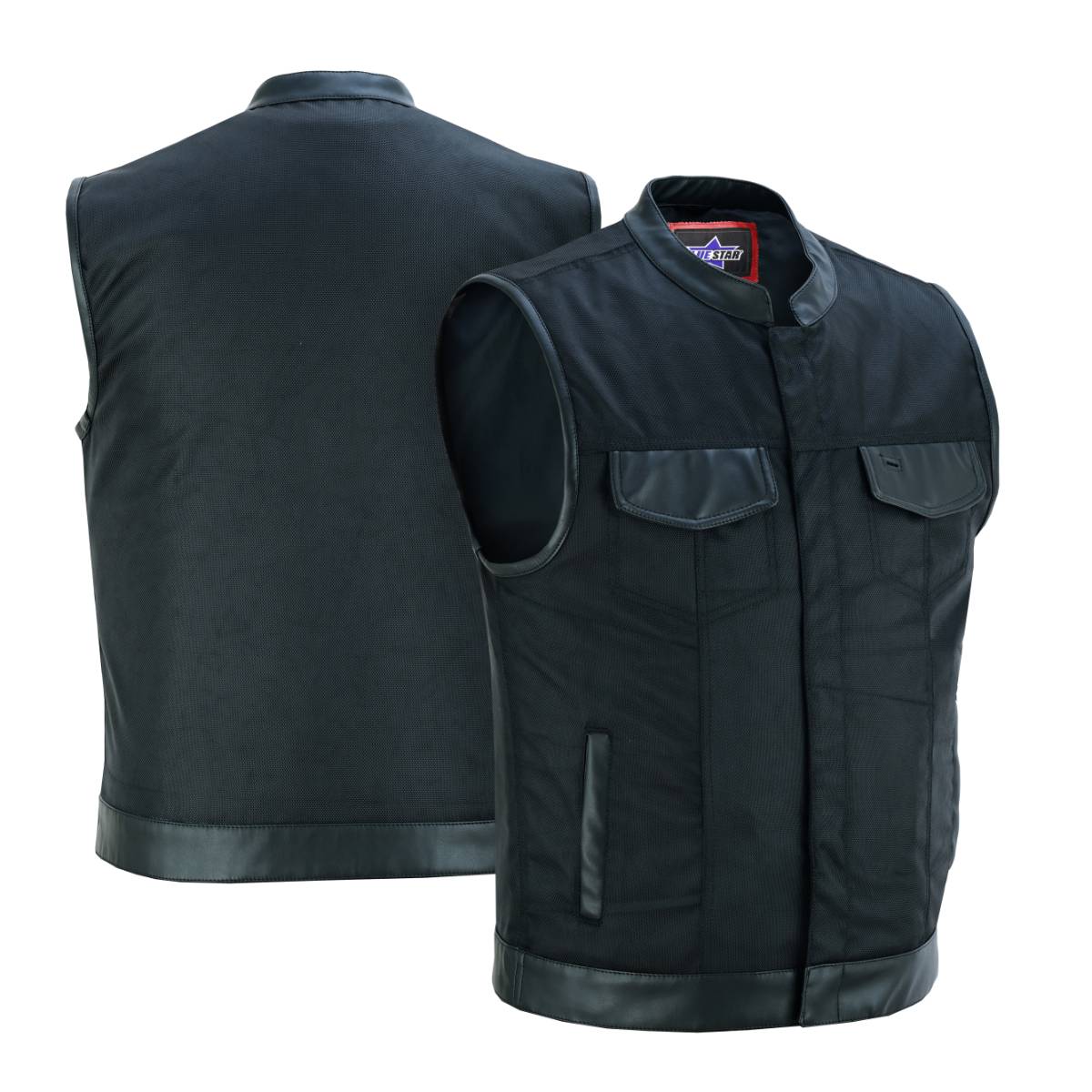 BSM1540 Concealed Snap Closure, Textile Material, Scoop Collar & Hidden