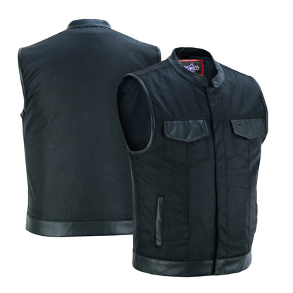 BSM1540 Concealed Snap Closure, Textile Material, Scoop Collar & Hidden
