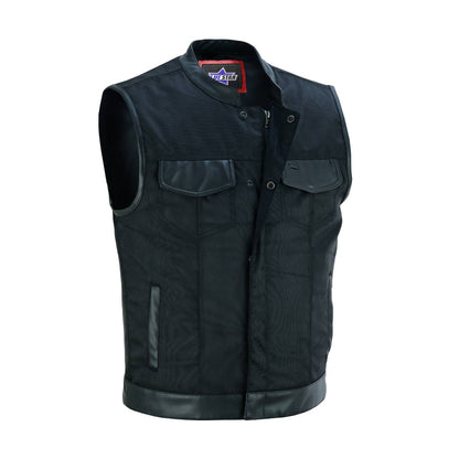 BSM1540 Concealed Snap Closure, Textile Material, Scoop Collar & Hidden