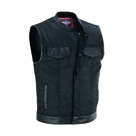 BSM1540 Concealed Snap Closure, Textile Material, Scoop Collar & Hidden