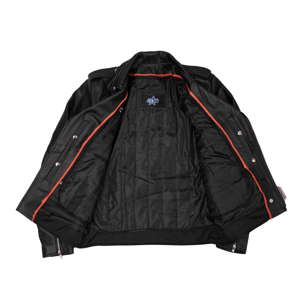 BSM1110 Men's Classic Plain Side Police Style M/C Jacket - TALL