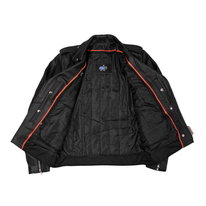 BSM1110 Men's Classic Plain Side Police Style M/C Jacket - TALL