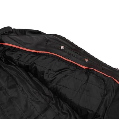 BSM1110 Men's Classic Plain Side Police Style M/C Jacket - TALL